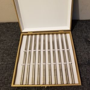Chopsticks in Hinged Storage/Gift Box HIOSSEN 10 PAIR Set Stainless Steel